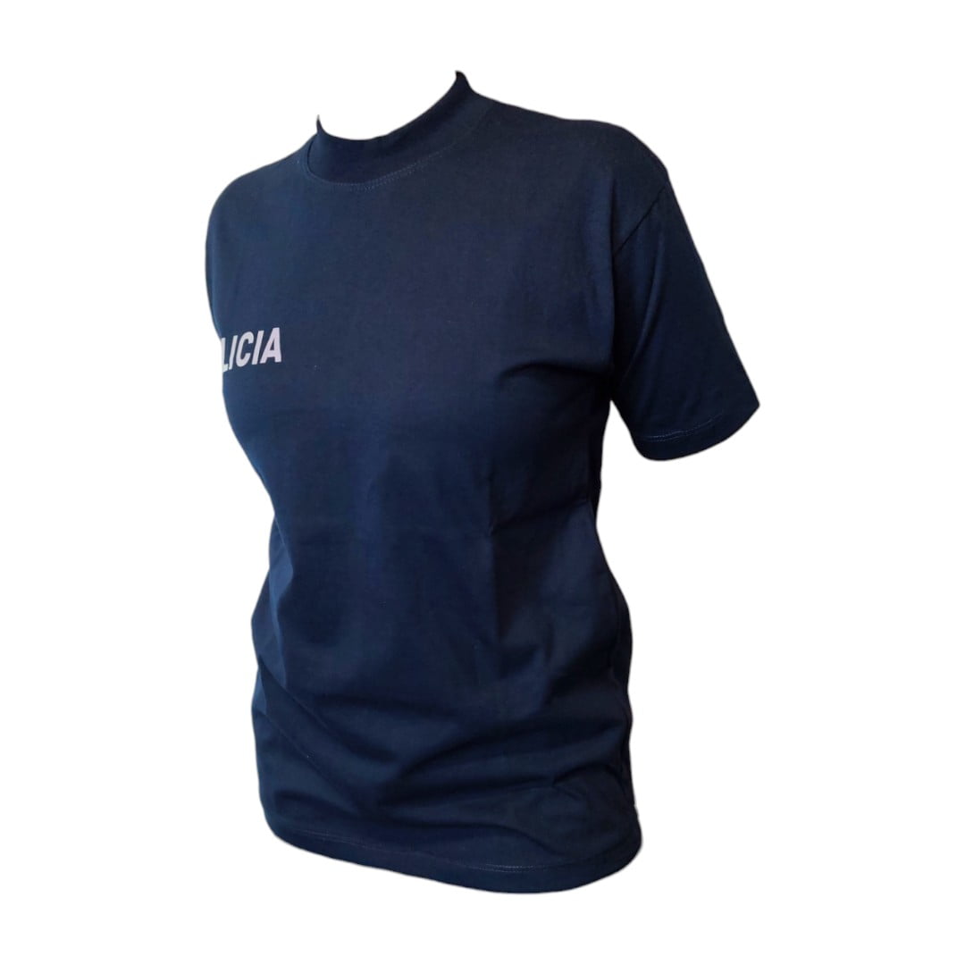 Remera Algodón Peinado Estampado Policía Reflectivo - Imagen 2