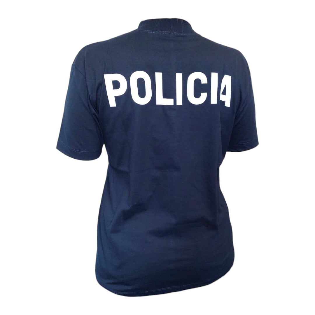 Remera Algodón Peinado Estampado Policía Reflectivo - Imagen 3