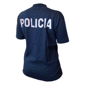 Remera Algodón Peinado Estampado Policía Reflectivo