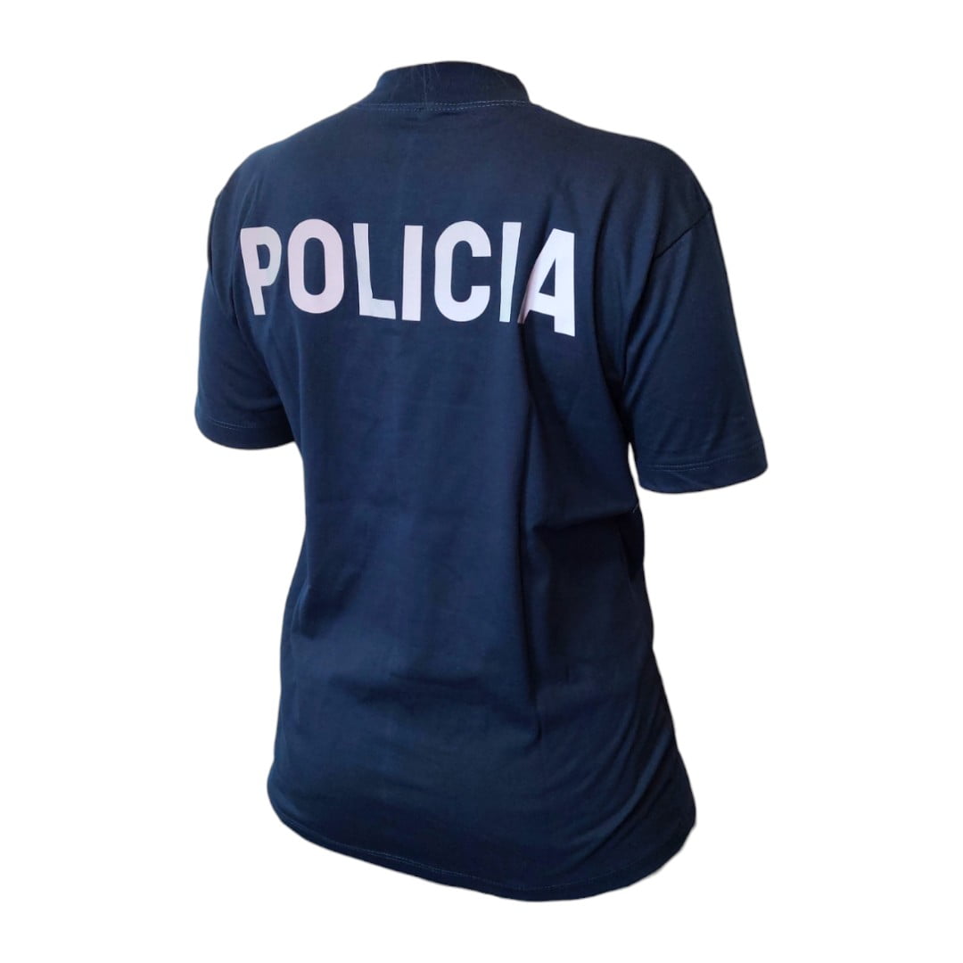 Remera Algodón Peinado Estampado Policía Reflectivo - Imagen 4