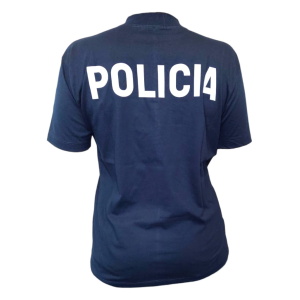 Remera Algodón Peinado Estampado Policía Reflectivo