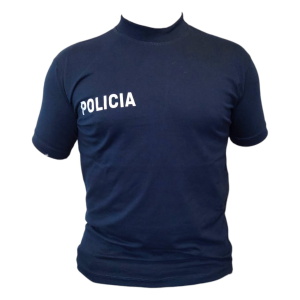 Remera Algodón Peinado Estampado Policía Reflectivo