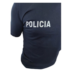 Remera Algodón Peinado Estampado Policía Reflectivo