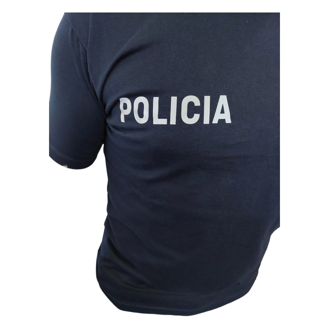 Remera Algodón Peinado Estampado Policía Reflectivo - Imagen 8