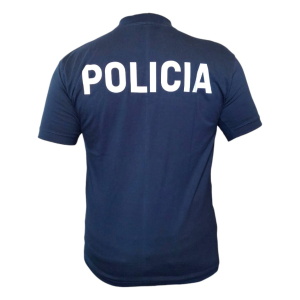 Remera Algodón Peinado Estampado Policía Reflectivo