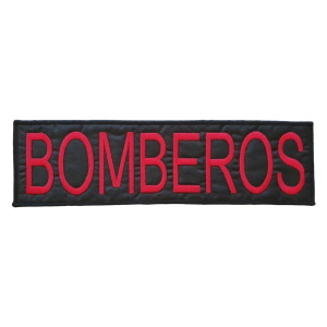 Badana Bordada Parche Escudo Bomberos Blanco Rojo