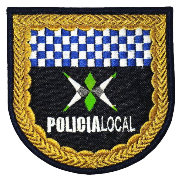 Escudo Bordado Policía Local Parche Serreta Dorado