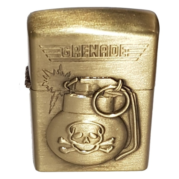 Encendedor Bencina Labrado Tipo Zippo Varios Diseños Dorado - Imagen 6