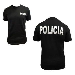 Remera Algodón Peinado Estampado Policía