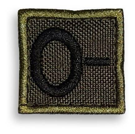 Distintivo Bordado Grupo Sanguíneo Verde Ejército - Imagen 2