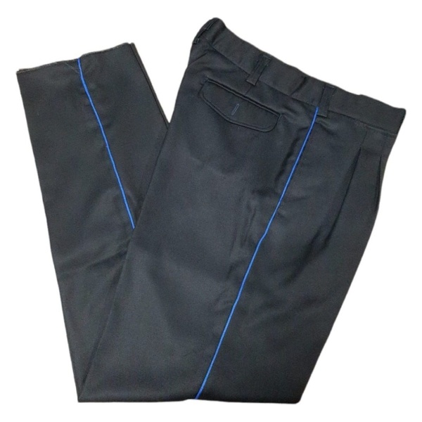 Pantalón De Vestir Con Línea Azul