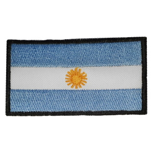 Bandera Bordada Argentina Parche Escudo Mediano