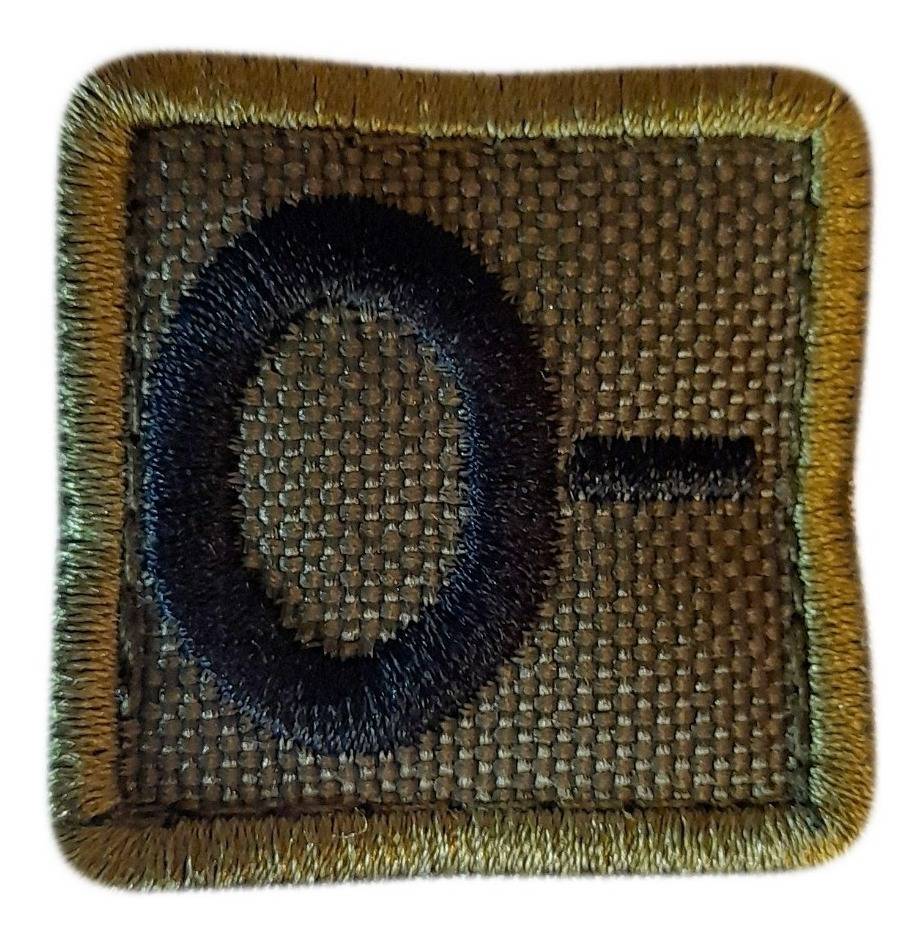 Distintivo Bordado Grupo Sanguíneo Verde Ejército