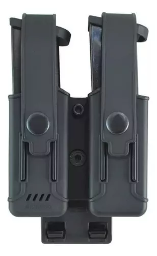 Porta Cargador Doble Táctico Universal De Polímero Con Tapa