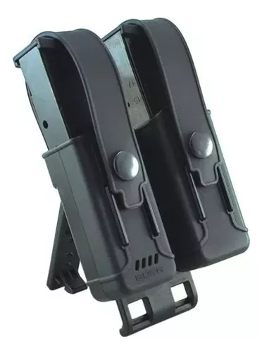 Porta Cargador Doble Táctico Universal De Polímero Con Tapa - Imagen 9