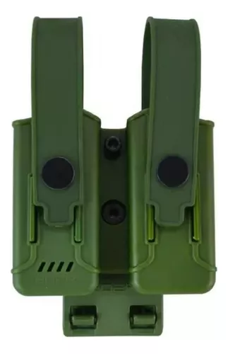 Porta Cargador Doble Táctico Universal De Polímero Con Tapa - Imagen 12