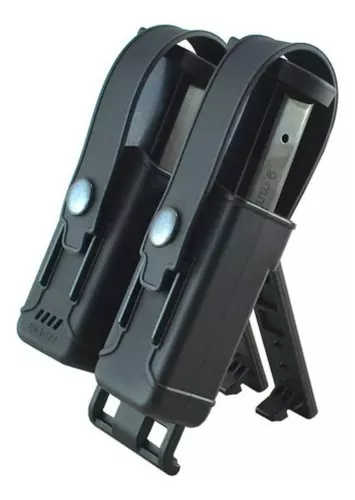 Porta Cargador Doble Táctico Universal De Polímero Con Tapa - Imagen 7