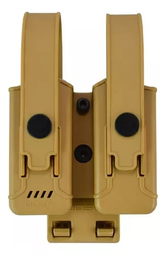 Porta Cargador Doble Táctico Universal De Polímero Con Tapa - Imagen 4
