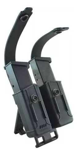 Porta Cargador Doble Táctico Universal De Polímero Con Tapa - Imagen 8