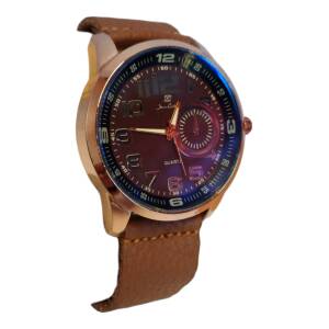 Reloj De Hombre Estilo Formal – Caja Dorada Y Correa Marrón Sintética