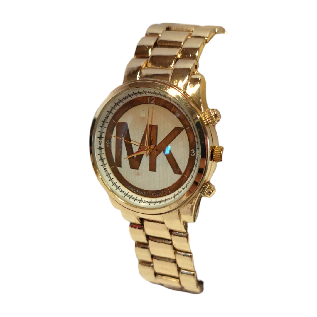 Reloj Pulsera Dorado Con Estética Urbana Mk – Brillo Y Estilo
