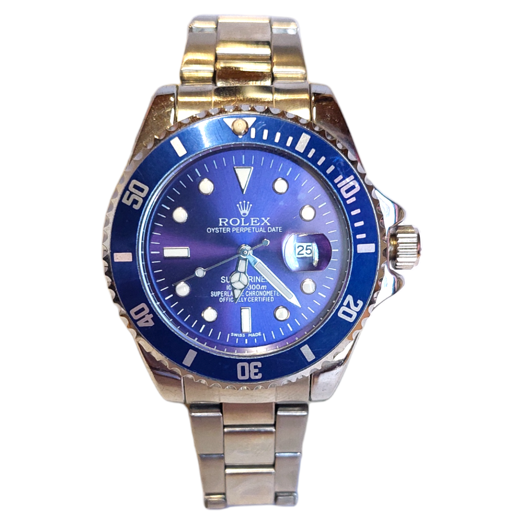 Reloj De Lujo Estilo Submariner Azul – Automático De Acero Inoxidable