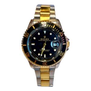Reloj Hombre Bicolor Negro Y Dorado – Estilo Submariner De Lujo En Acero