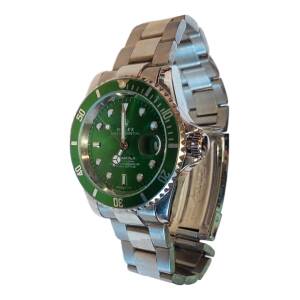 Reloj De Hombre Estilo Submariner Verde – Automático De Acero Inoxidable