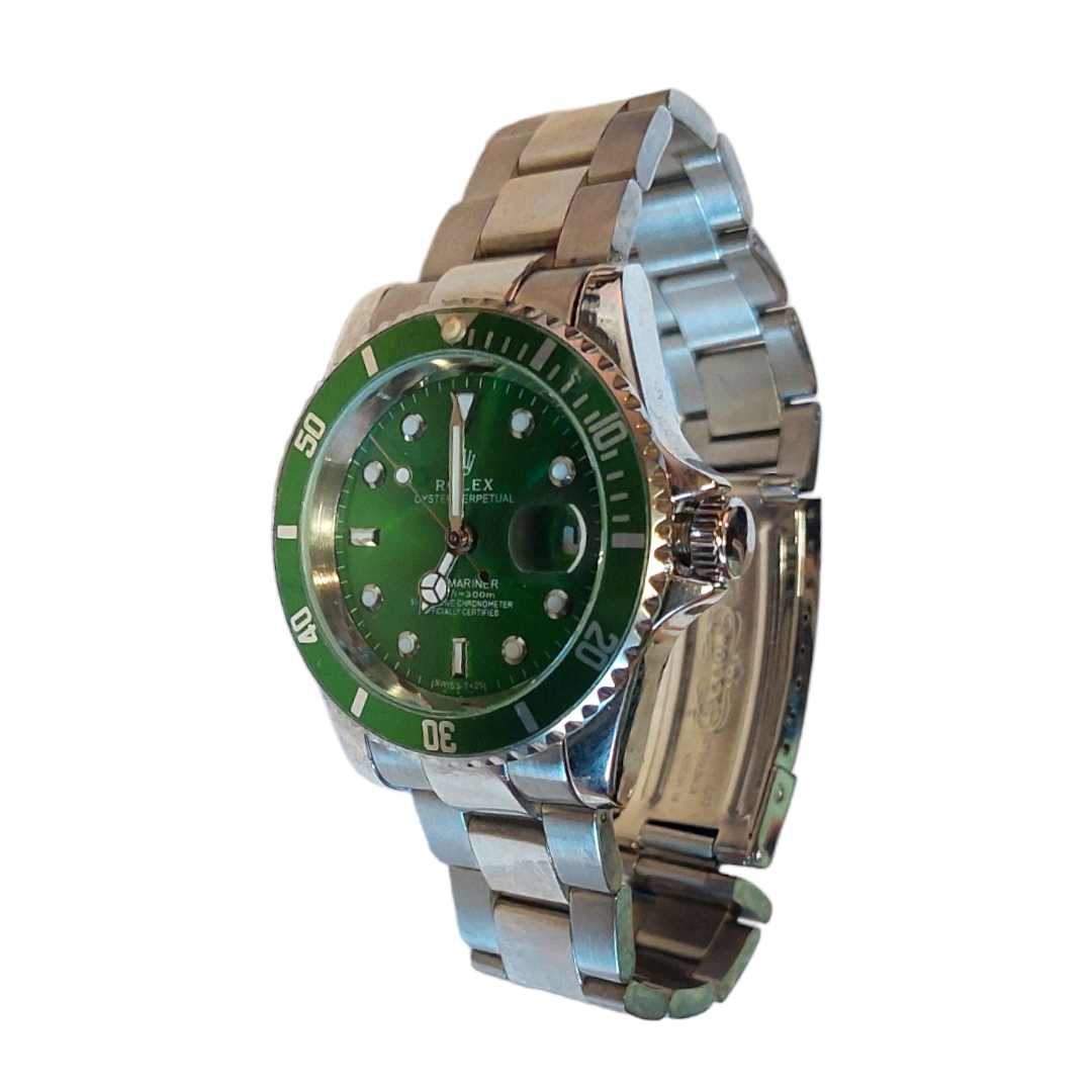Reloj De Hombre Estilo Submariner Verde – Automático De Acero Inoxidable - Imagen 4