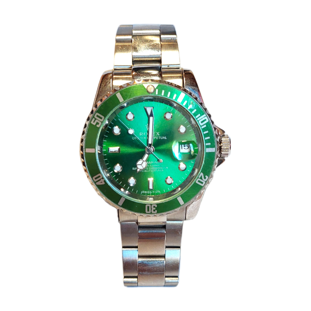 Reloj De Hombre Estilo Submariner Verde – Automático De Acero Inoxidable - Imagen 3