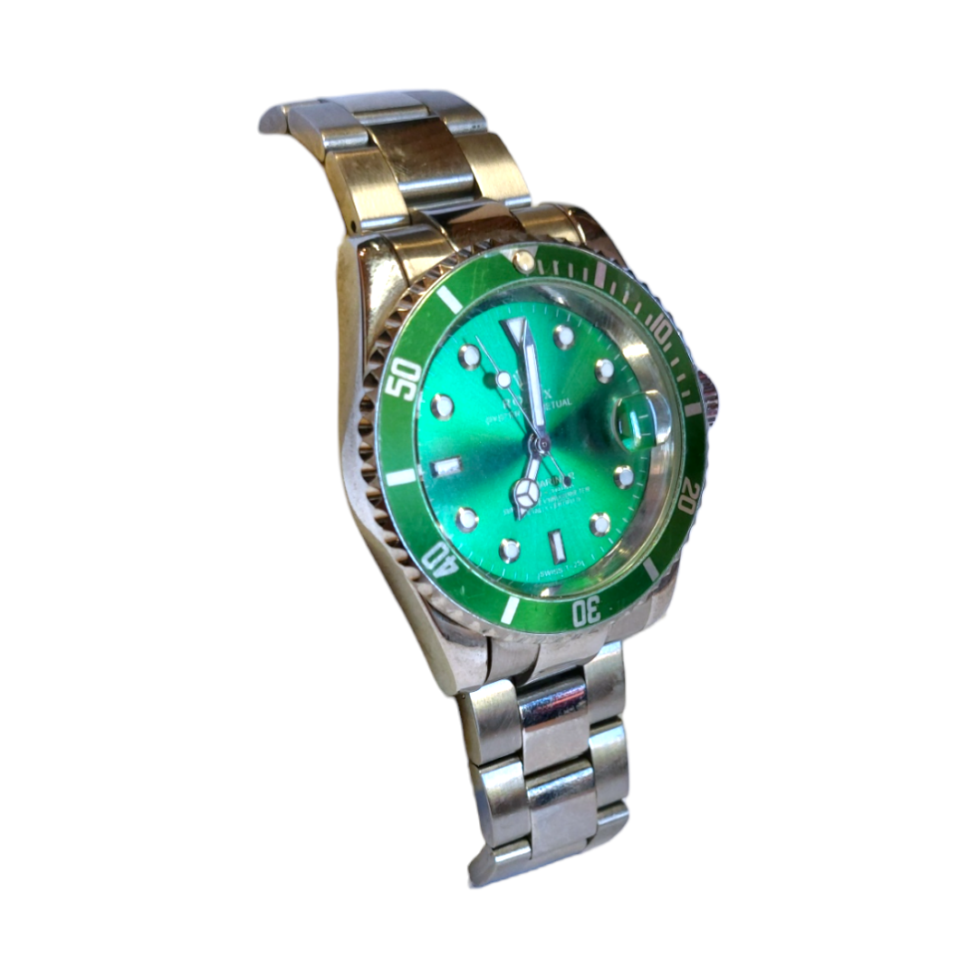 Reloj De Hombre Estilo Submariner Verde – Automático De Acero Inoxidable - Imagen 2