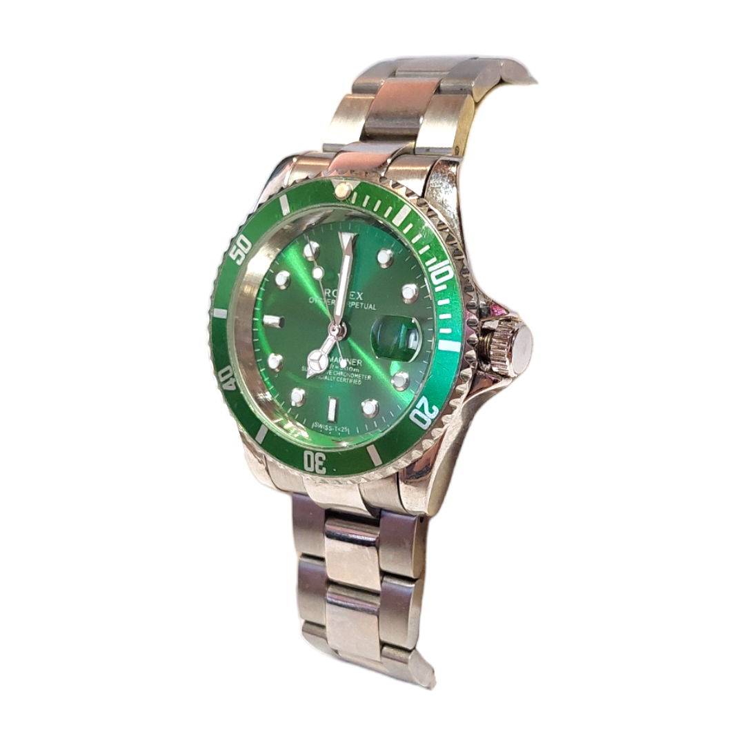 Reloj De Hombre Estilo Submariner Verde – Automático De Acero Inoxidable
