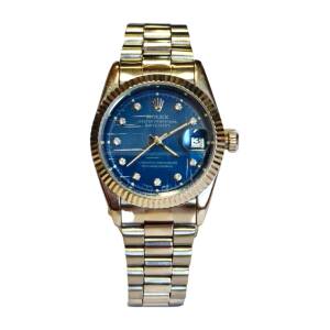 Reloj Masculino Plateado Con Estilo Ejecutivo – Esfera Azul Y Marcadores Brillantes