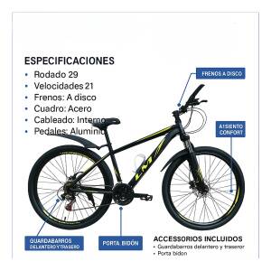 Bicicleta Lm2000 Rodado 29 Adultos 21 Velocidades Disco 2025