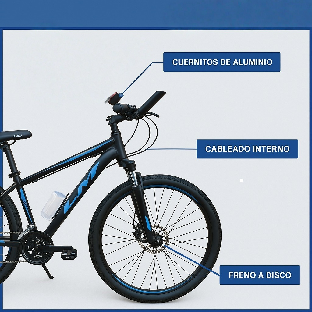 Bicicleta Lm2000 Rodado 29 Adultos 21 Velocidades Disco 2025 - Imagen 7