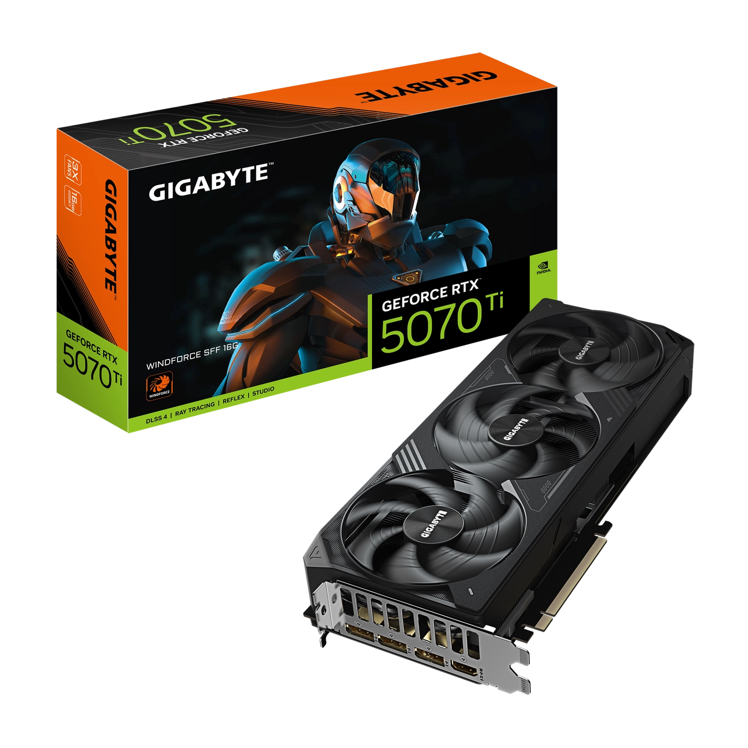 Placa De Video Gigabyte Geforce Rtx 5070 Ti Windforce Sff 16g