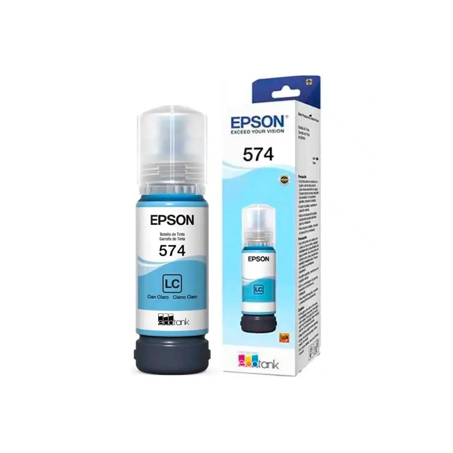 Botella De Tinta Epson 574 Cian