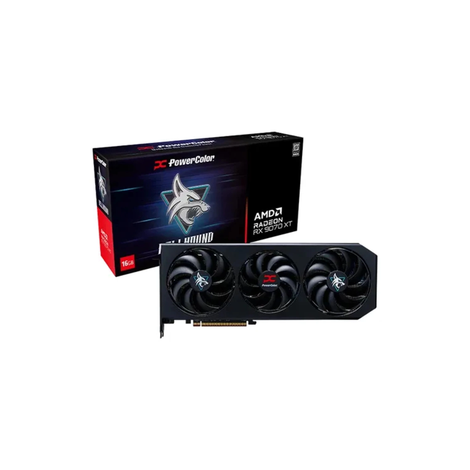 Placa De Video Powercolor Hellhound Amd Radeon Rx 9070 Xt 16gb Gddr6