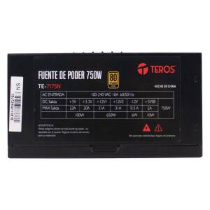 Fuente Teros Te-7175w 750w 80 Plus Gold Atx Full Modular