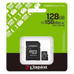 Tarjeta De Memoria Kingston Canvas Select Plus Microsdxc 128gb Gen3 A1 150mb/s C/adaptador
