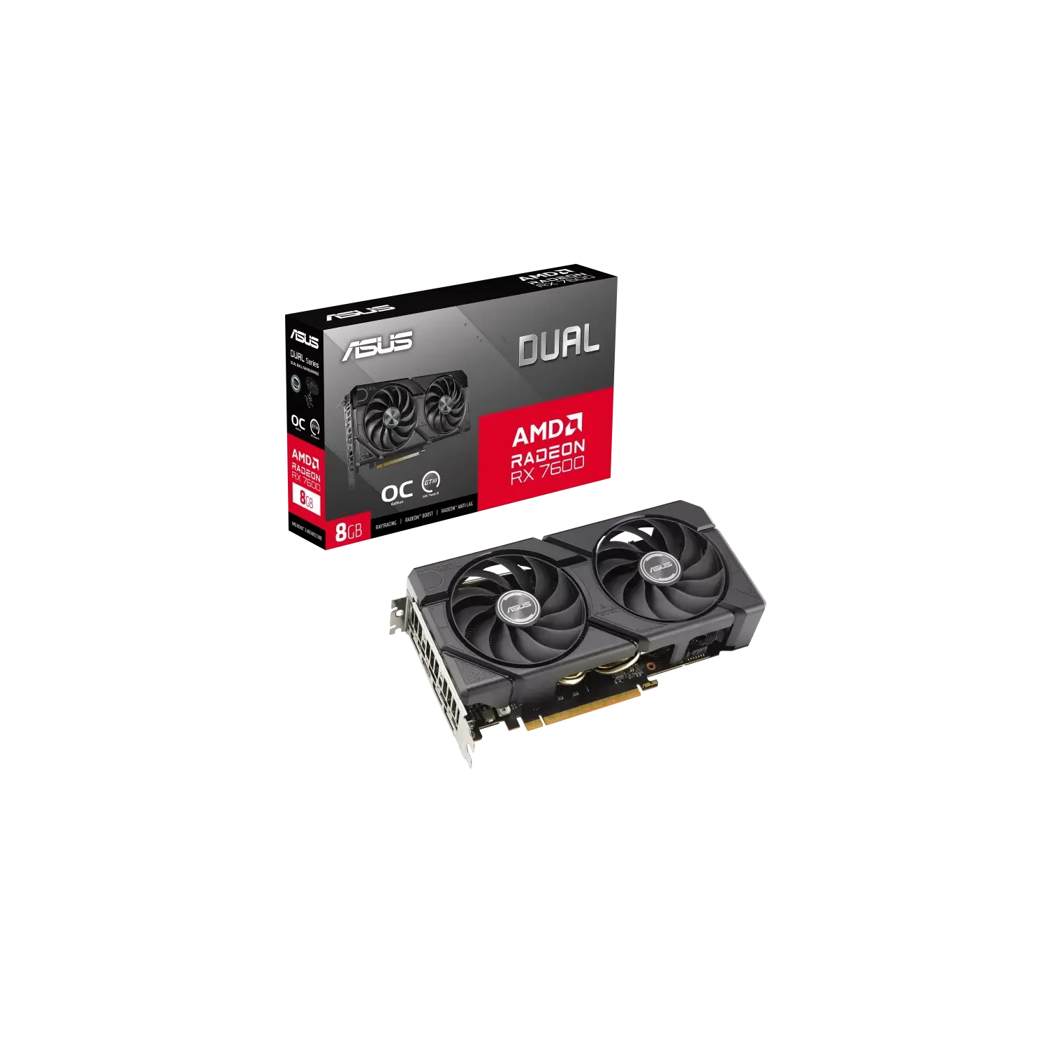 Placa De Video Asus Amd Dual Rx7600 O8g Evo