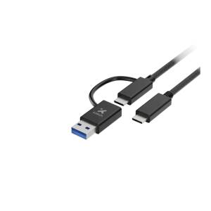 Adaptador Xtech, 2 En 1, Usb-c A Usb-c Con Dongle