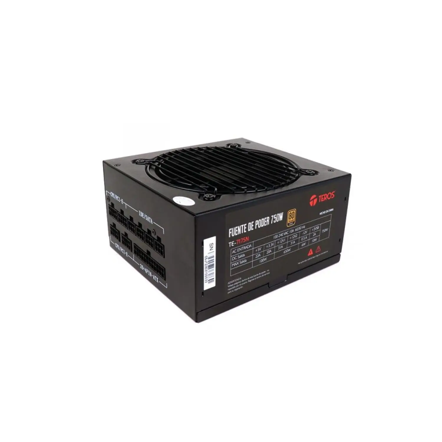 Fuente Teros Te-7175n 750w 80 Plus Gold Atx Full Modular