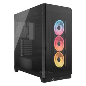 Gabinete Corsair Frame 4500x Lx-r Rgb Icue Link Mid Tower De Cristal Panorámico Negro