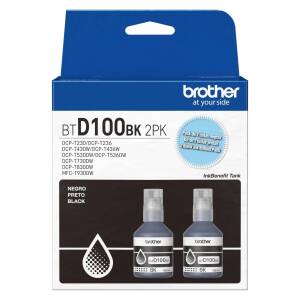 Botella De Tinta Brother Btd100 Negra Pack De 2