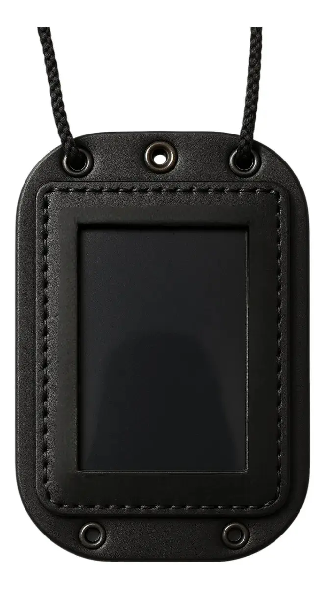 Porta Credencial De Cuero Collar