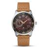 Reloj De Hombre Estilo Formal – Caja Dorada Y Correa Marrón Sintética