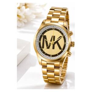 Reloj Pulsera Dorado Con Estética Urbana Mk – Brillo Y Estilo
