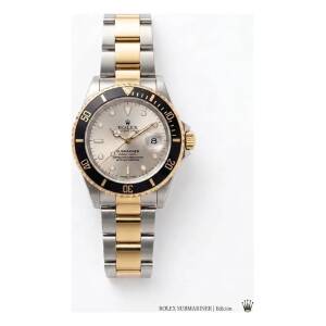 Reloj Hombre Bicolor Negro Y Dorado – Estilo Submariner De Lujo En Acero